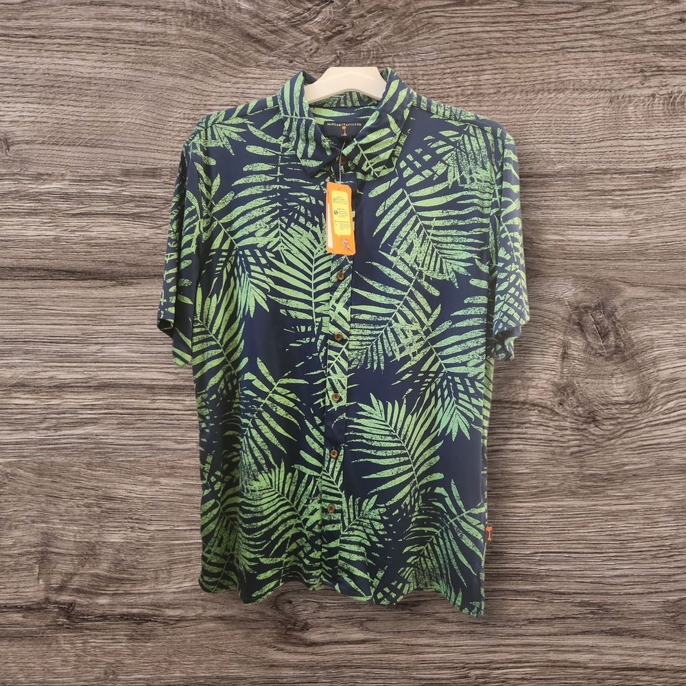 Tropical Leaf Print Men's Shirt